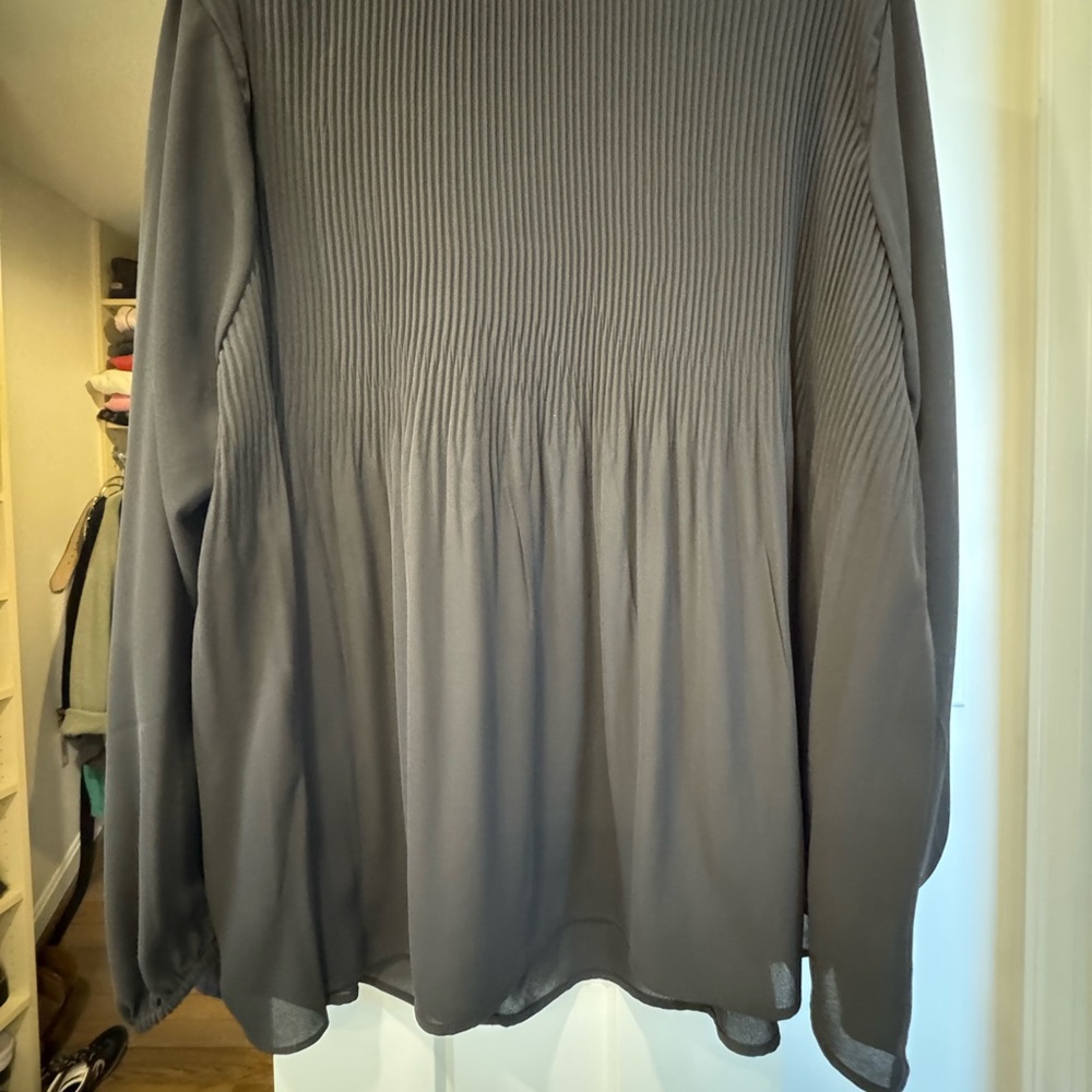 Daniel Rainn Black Ribbed Peplum Blouse